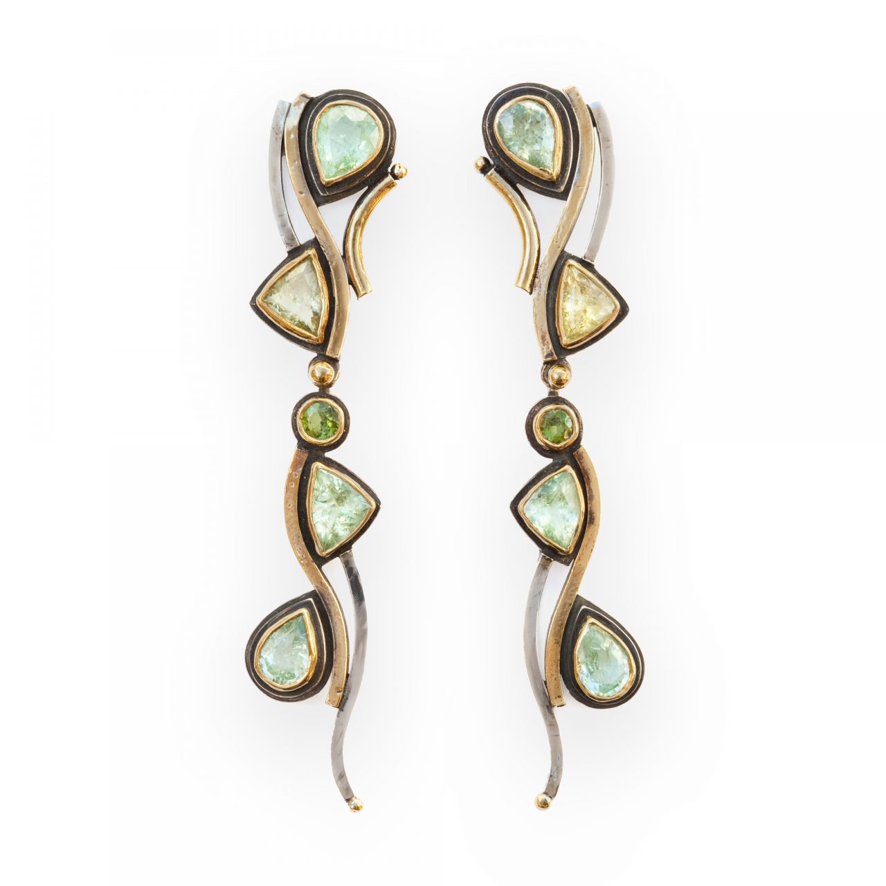 Earrings with Tourmalines and Diamonds